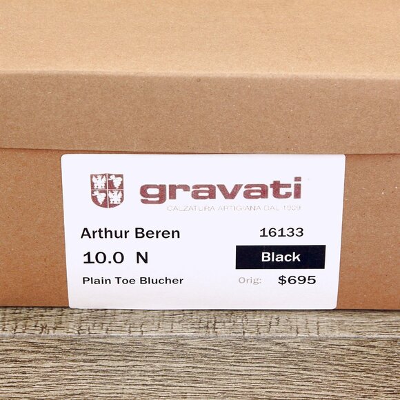 $695 Arthur Beren GRAVATI Blucher 10 N Narrow Black 16133 * add $15 new Trees main image 12